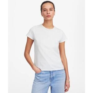 Madewell Essential Slim Tee SZ XS White Lightweight Cotton Stretch Short Sleeve